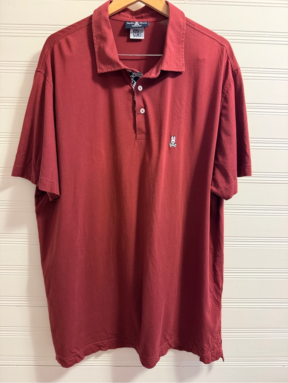 Psycho Bunny Robert Godley Burgundy Pima Cotton Polo Shirt Men’s XL Size 2